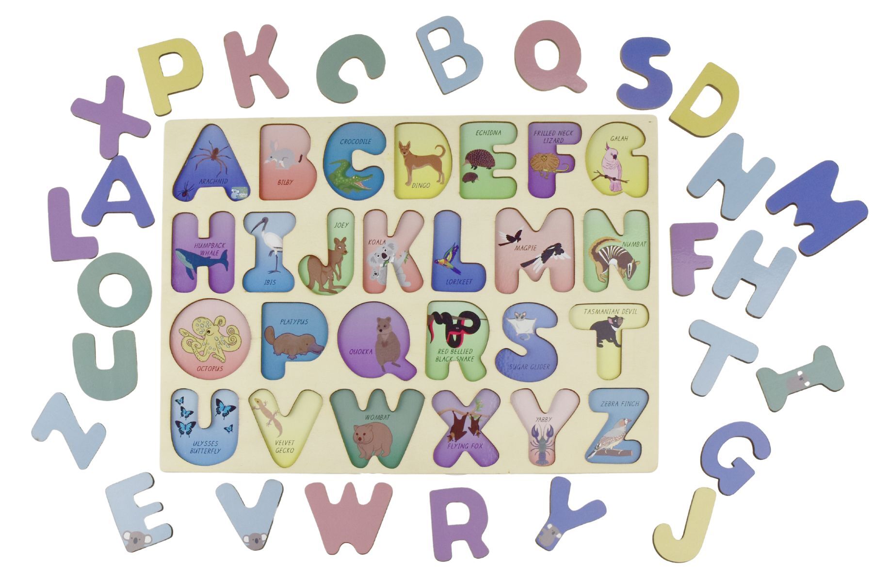 AUSTRALIAN ANIMALS A - Z UPPERCASE ALPHABET PUZZLE - Bamboo Sprout