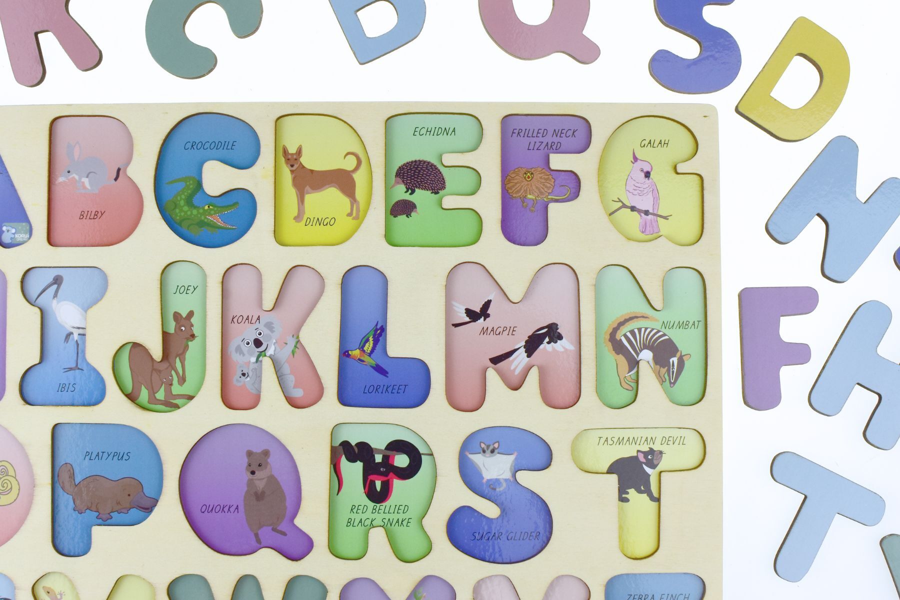 AUSTRALIAN ANIMALS A - Z UPPERCASE ALPHABET PUZZLE - Bamboo Sprout