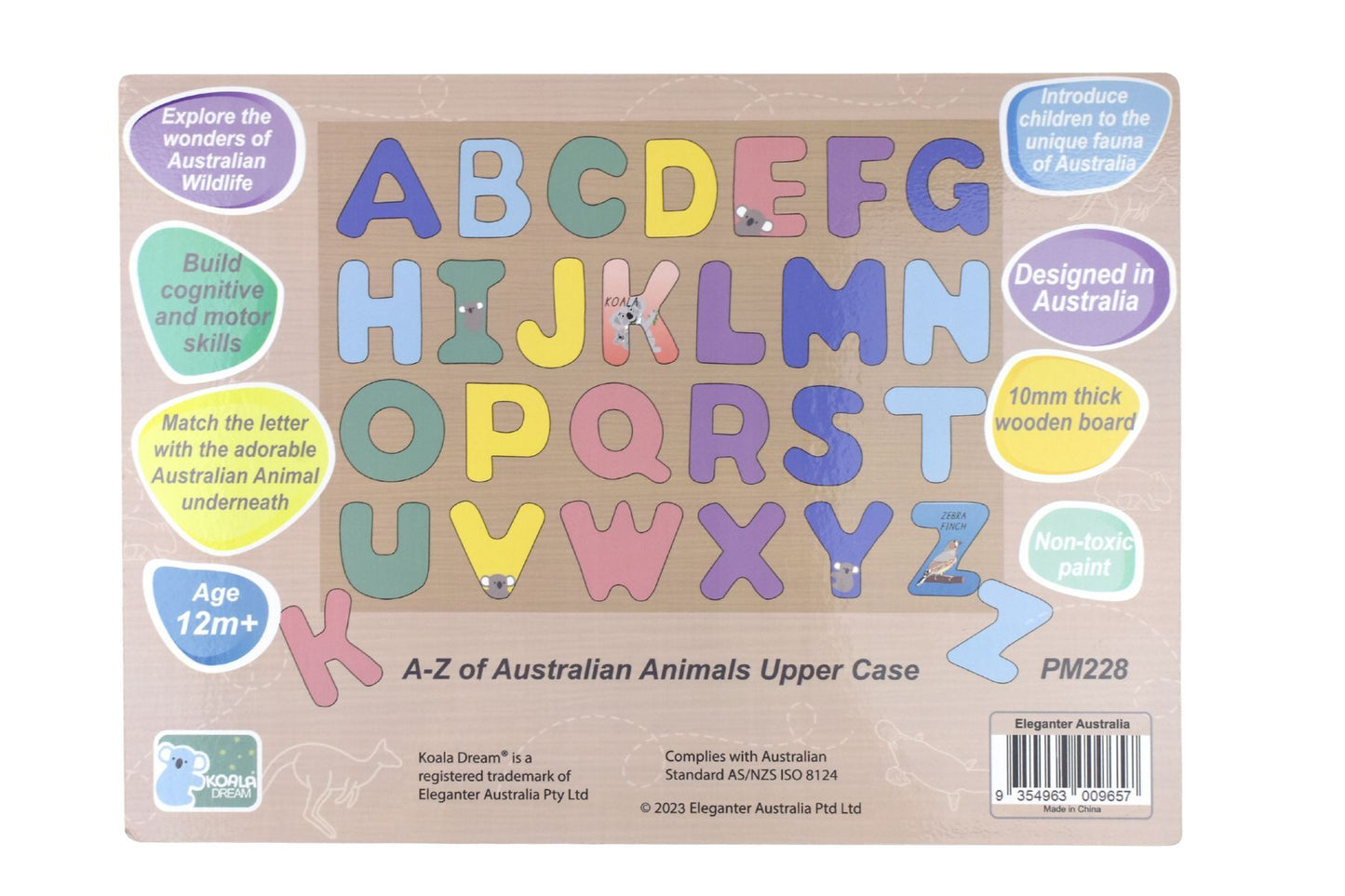 AUSTRALIAN ANIMALS A - Z UPPERCASE ALPHABET PUZZLE - Bamboo Sprout
