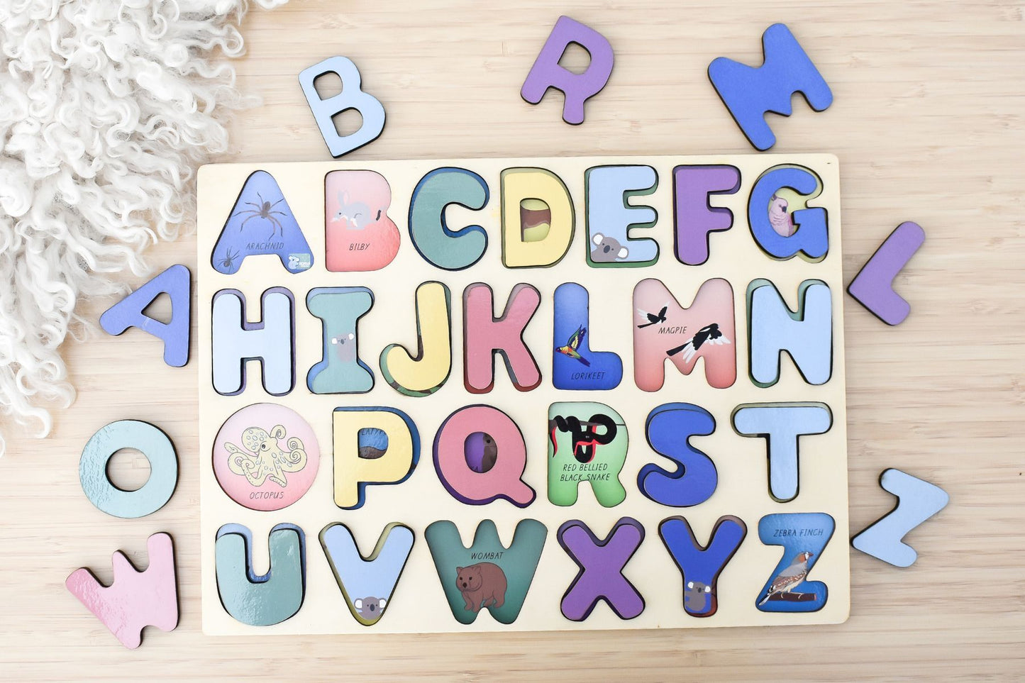 AUSTRALIAN ANIMALS A - Z UPPERCASE ALPHABET PUZZLE - Bamboo Sprout