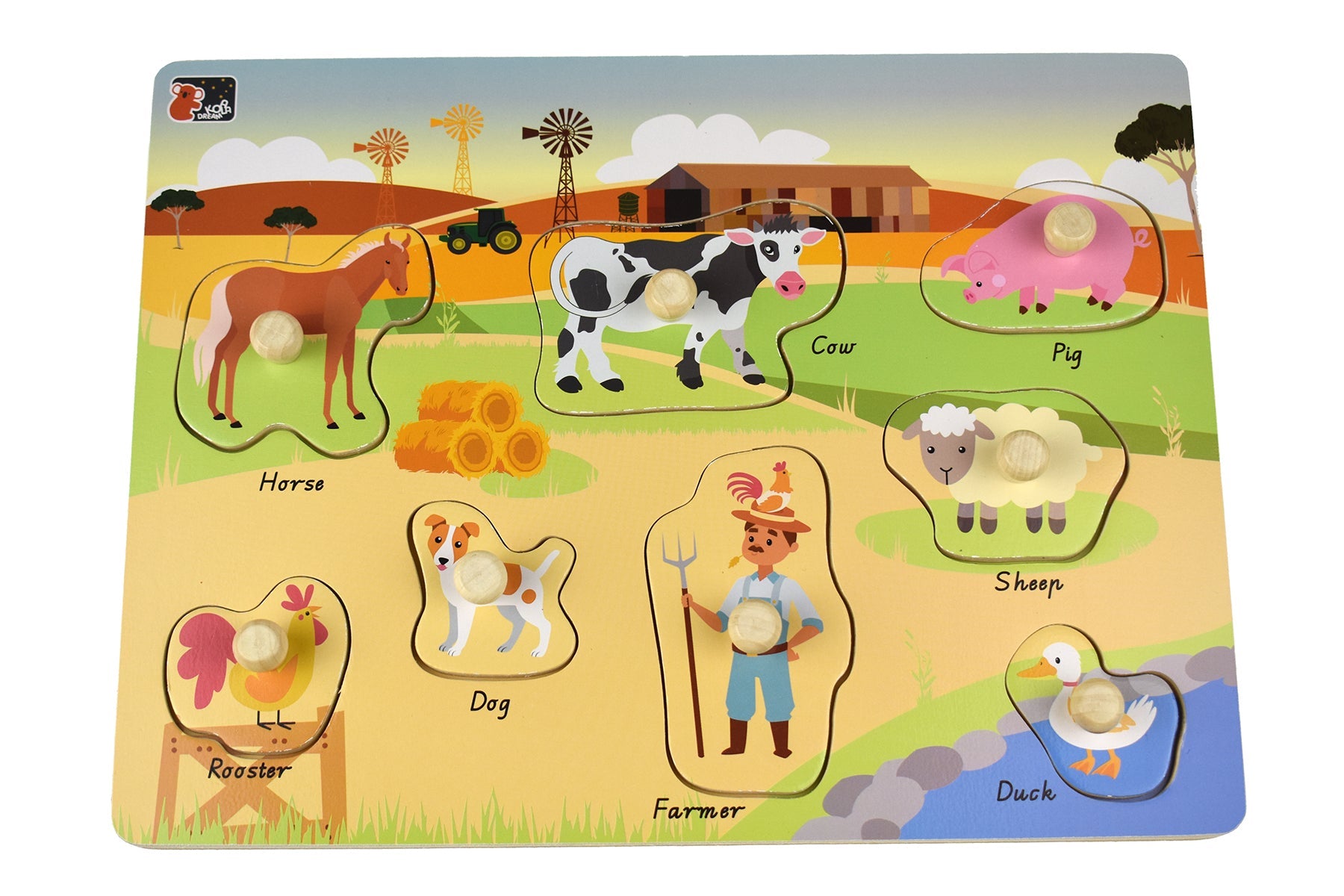2 IN 1 AUSTRALIAN FARM PEG PUZZLE - Bamboo Sprout