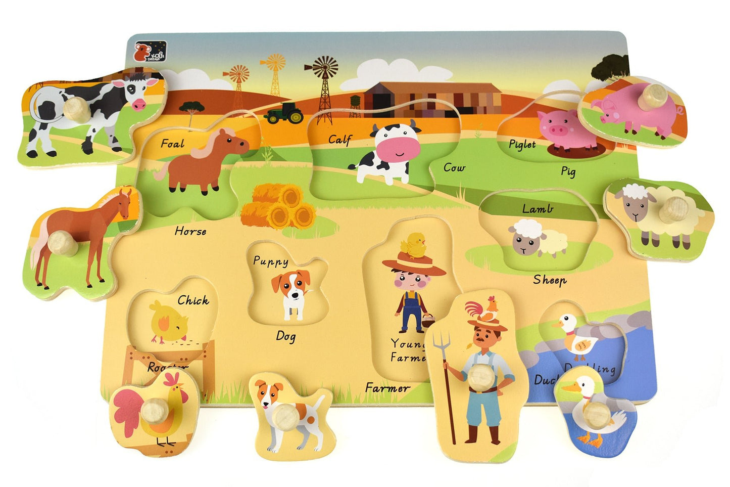 2 IN 1 AUSTRALIAN FARM PEG PUZZLE - Bamboo Sprout