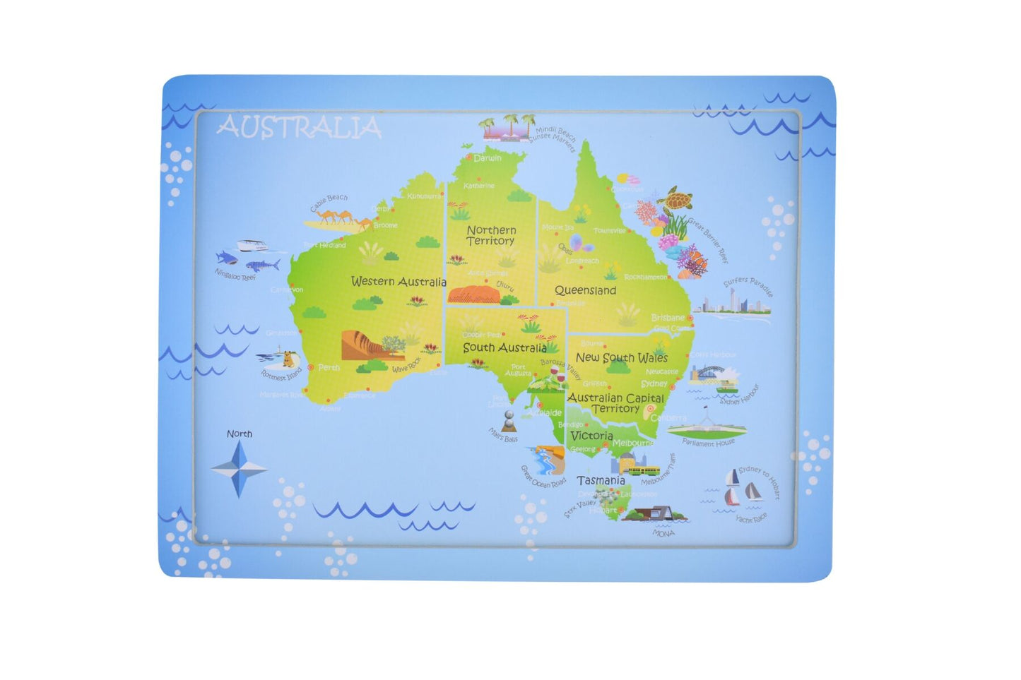 24PC JIGSAW PUZZLE AUSTRALIAN MAP AUSSIE ANIMAL AND LANDMARK - Bamboo Sprout