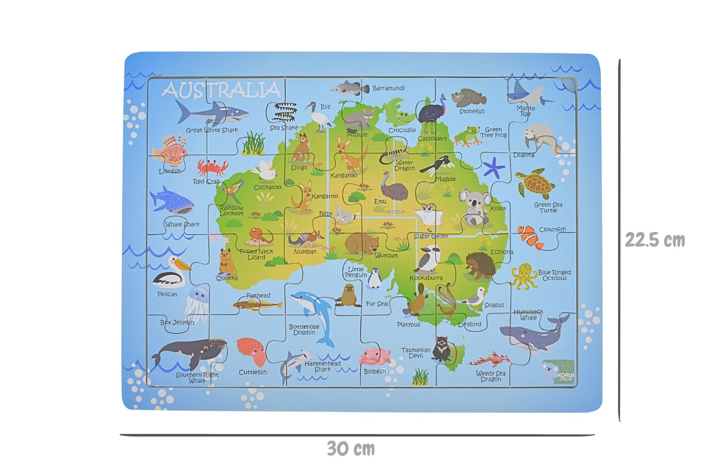 24PC JIGSAW PUZZLE AUSTRALIAN MAP AUSSIE ANIMAL AND LANDMARK - Bamboo Sprout