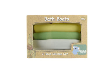 BATH BOATS 3PC SILICONE SET - GREY/GREEN - Bamboo Sprout