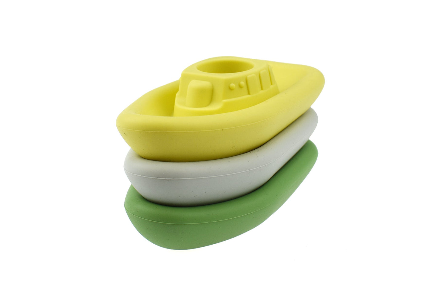 BATH BOATS 3PC SILICONE SET - GREY/GREEN - Bamboo Sprout