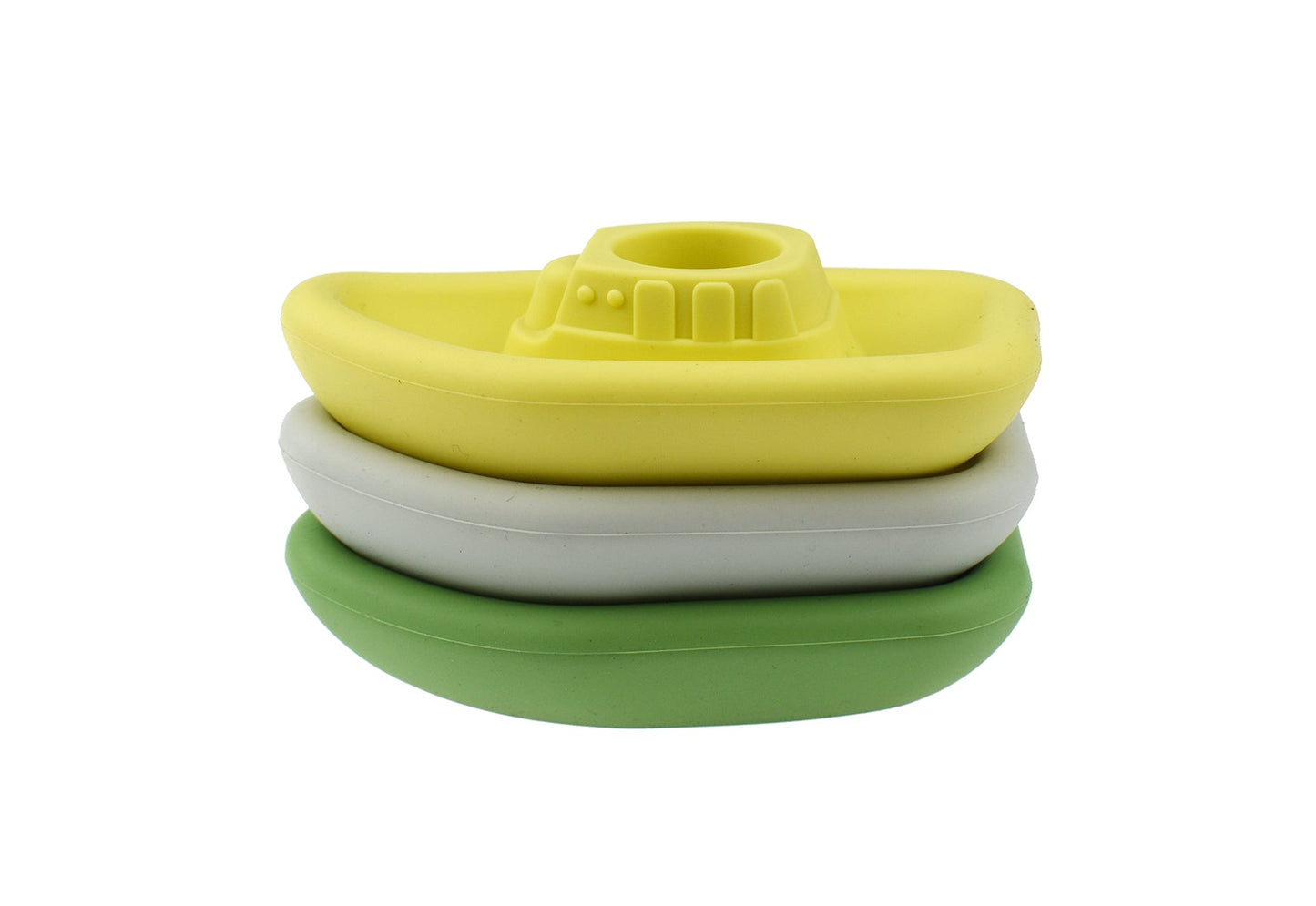 BATH BOATS 3PC SILICONE SET - GREY/GREEN - Bamboo Sprout