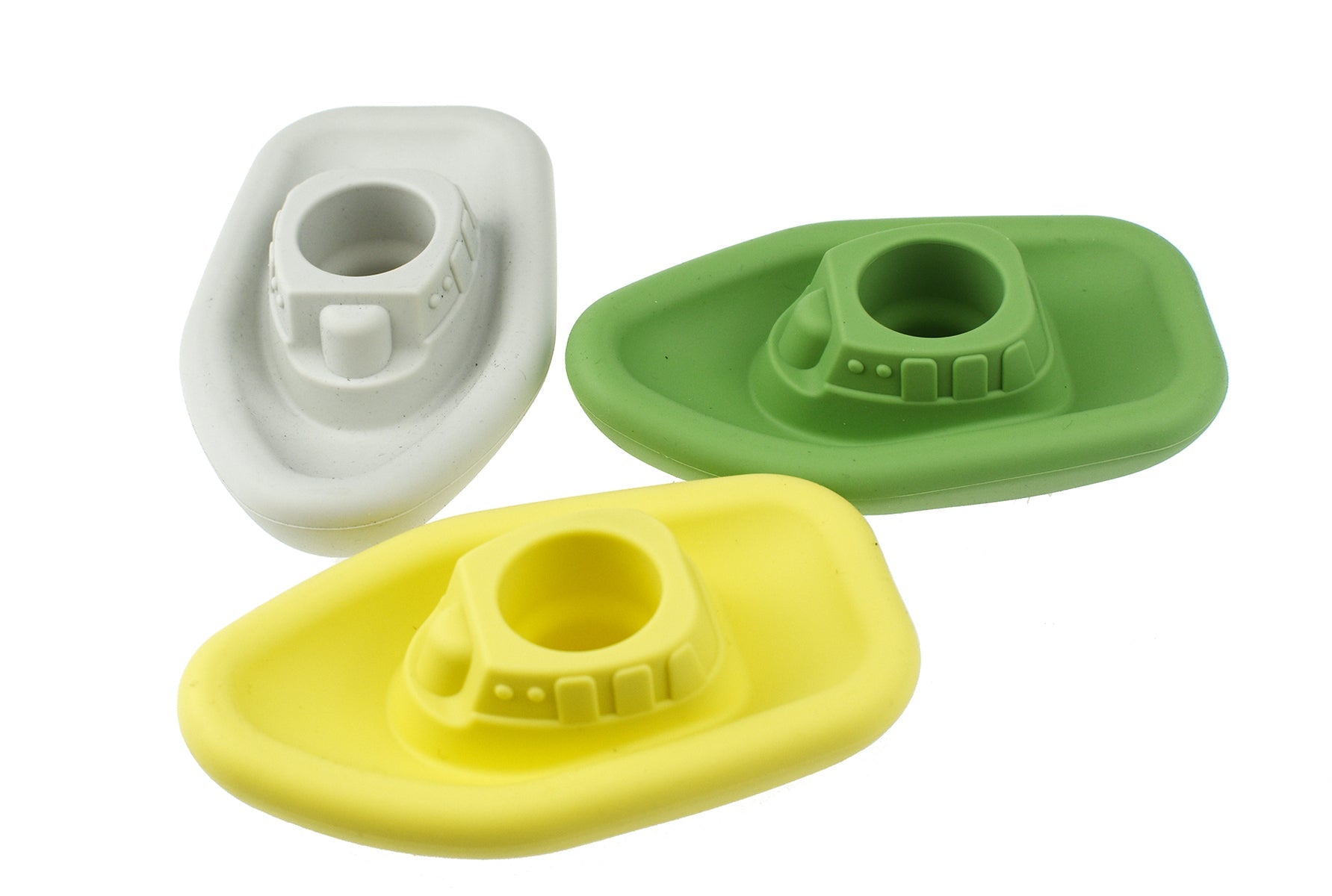 BATH BOATS 3PC SILICONE SET - GREY/GREEN - Bamboo Sprout