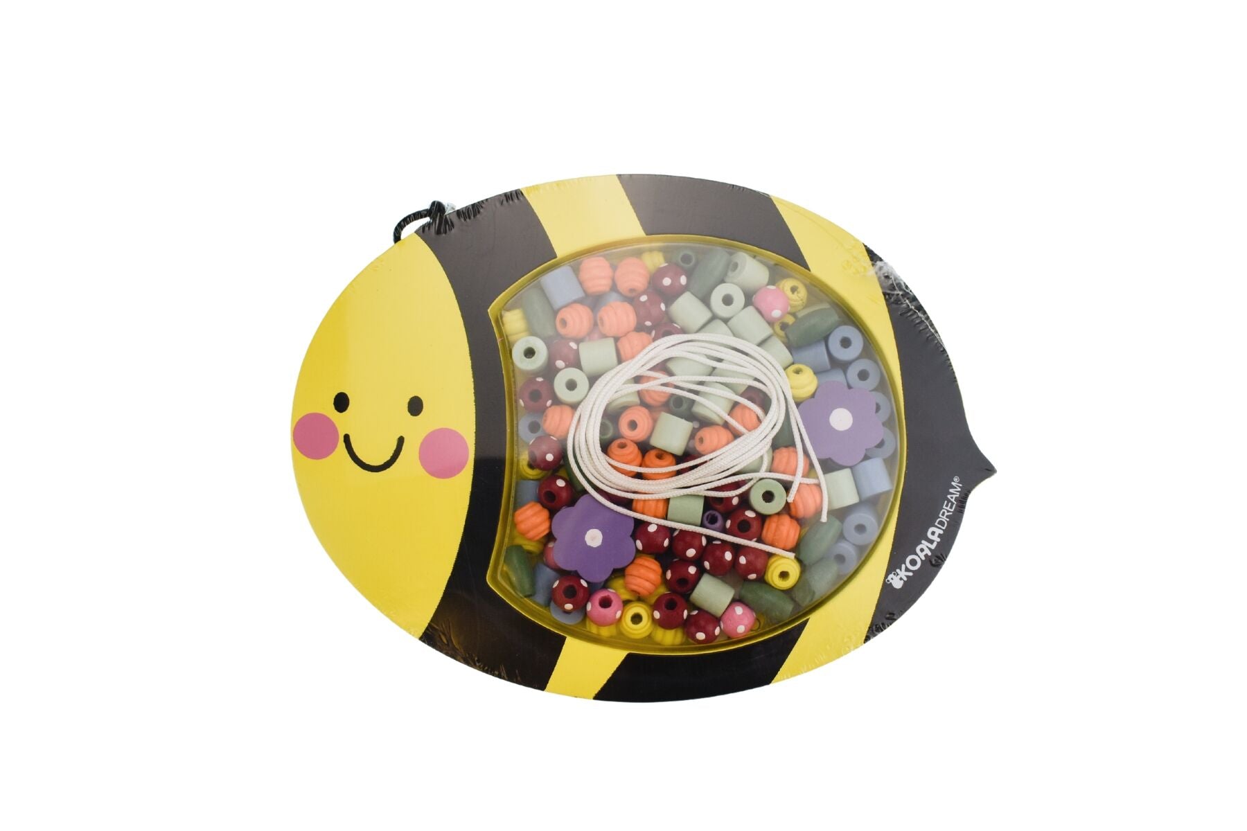 Colorful Bead Lacing Bee toy from Koala Dream featuring vibrant beads and lacing string for creative play.