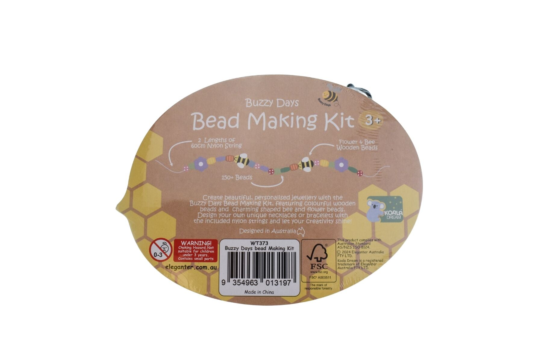 Colorful Bead Lacing Bee toy from Koala Dream, designed for creative bead threading and fine motor skill development.
