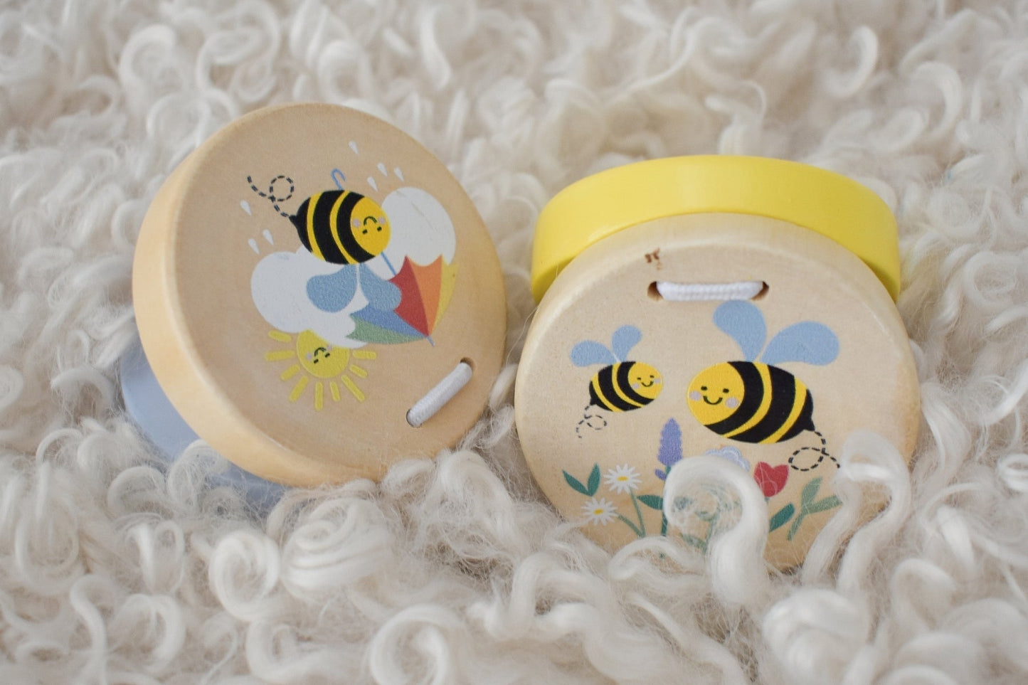 BUZZY DAYS BEE WOODEN CASTANETS PRICE FOR 2 - Bamboo Sprout