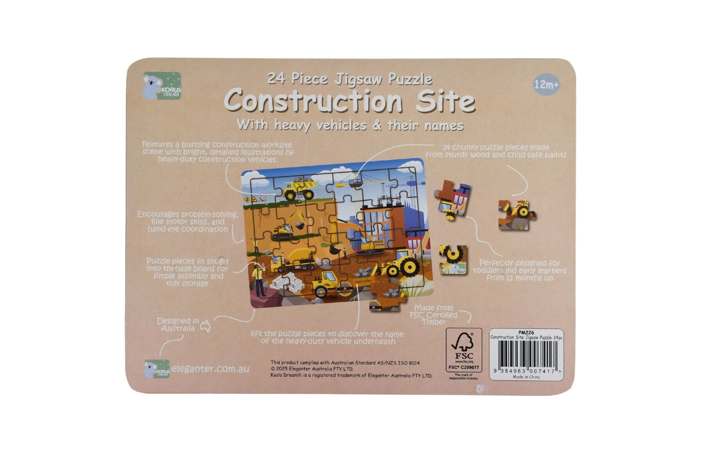 CONSTRUCTION SITE JIGSAW PUZZLE 24PCS - Bamboo Sprout
