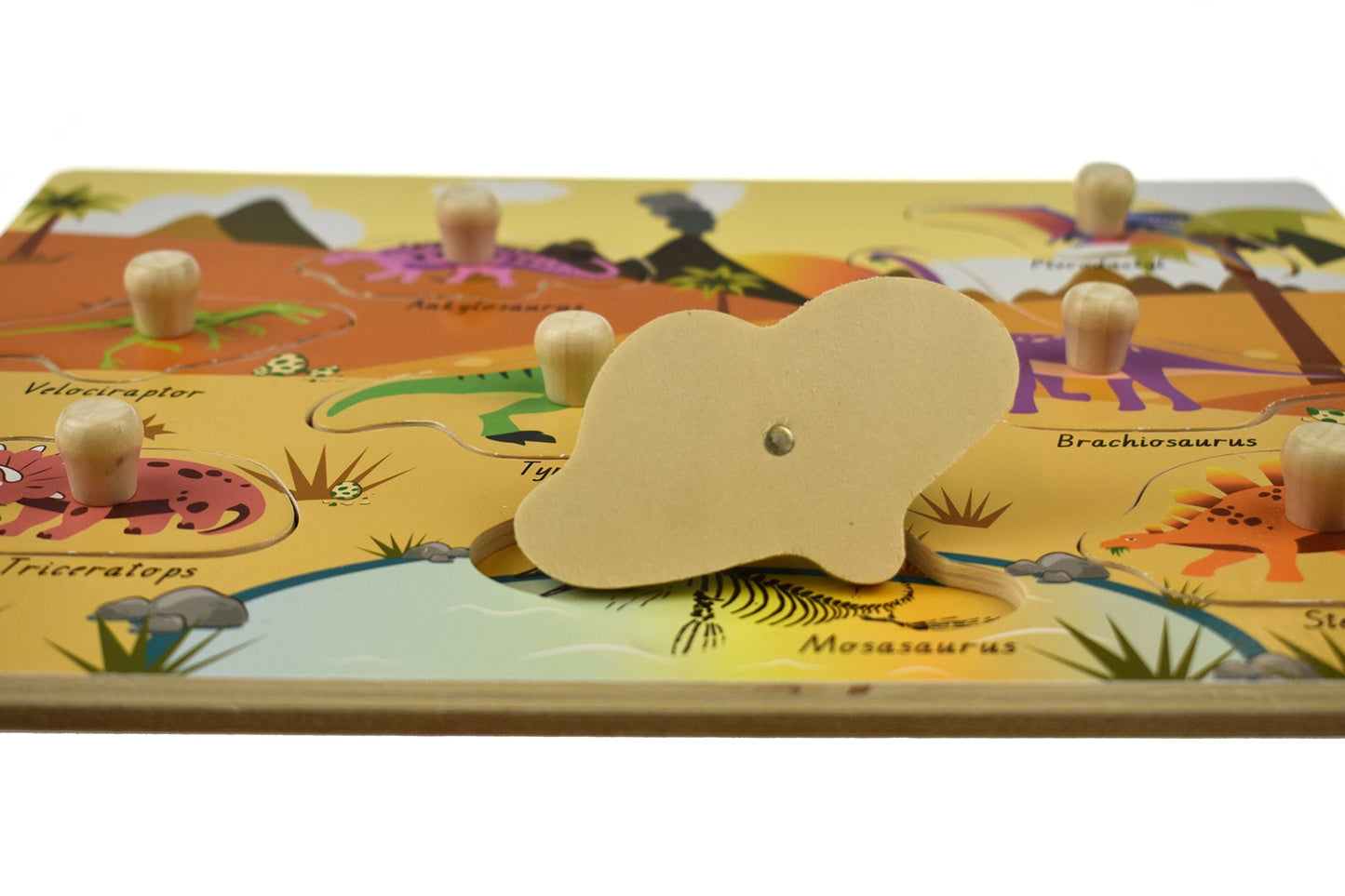 2 IN 1 DINOSAUR PEG PUZZLE - Bamboo Sprout
