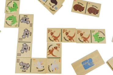 BUSH BUDDIES WOODEN DOMINOES AUSTRALIAN ANIMAL - Bamboo Sprout