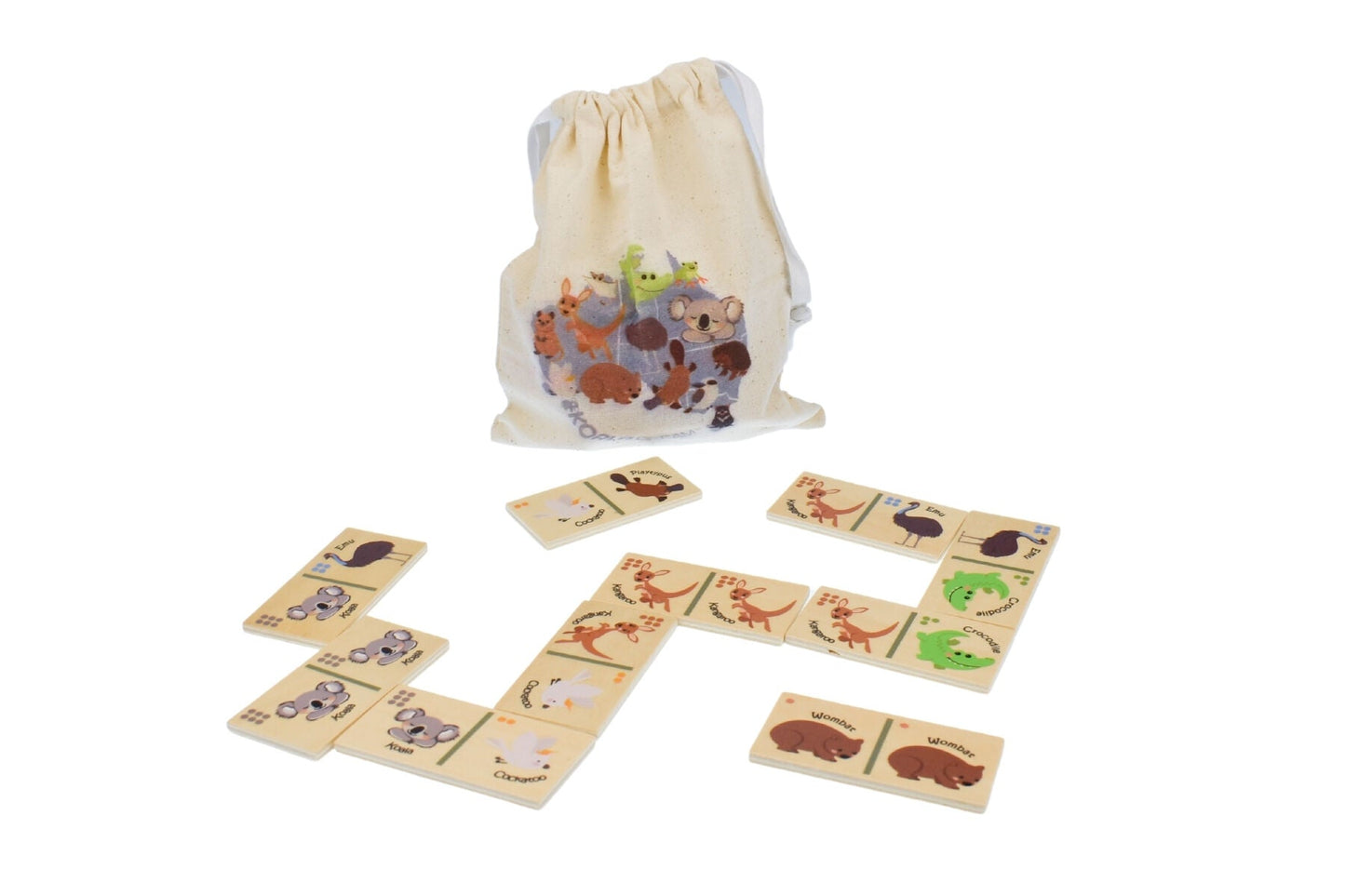 BUSH BUDDIES WOODEN DOMINOES AUSTRALIAN ANIMAL - Bamboo Sprout