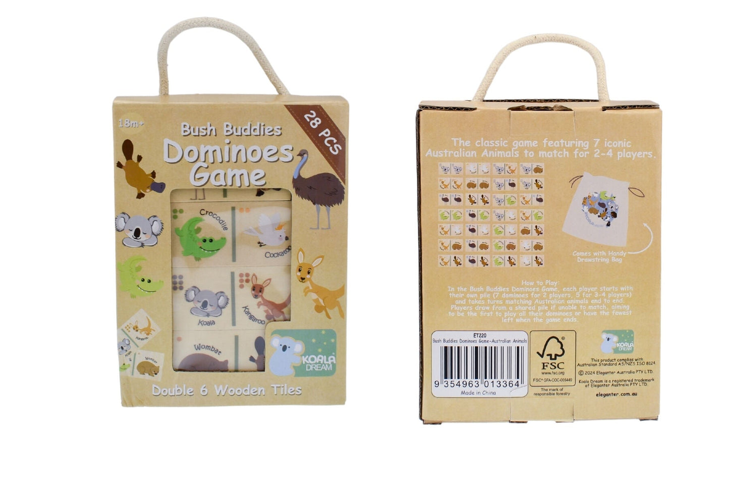 BUSH BUDDIES WOODEN DOMINOES AUSTRALIAN ANIMAL - Bamboo Sprout