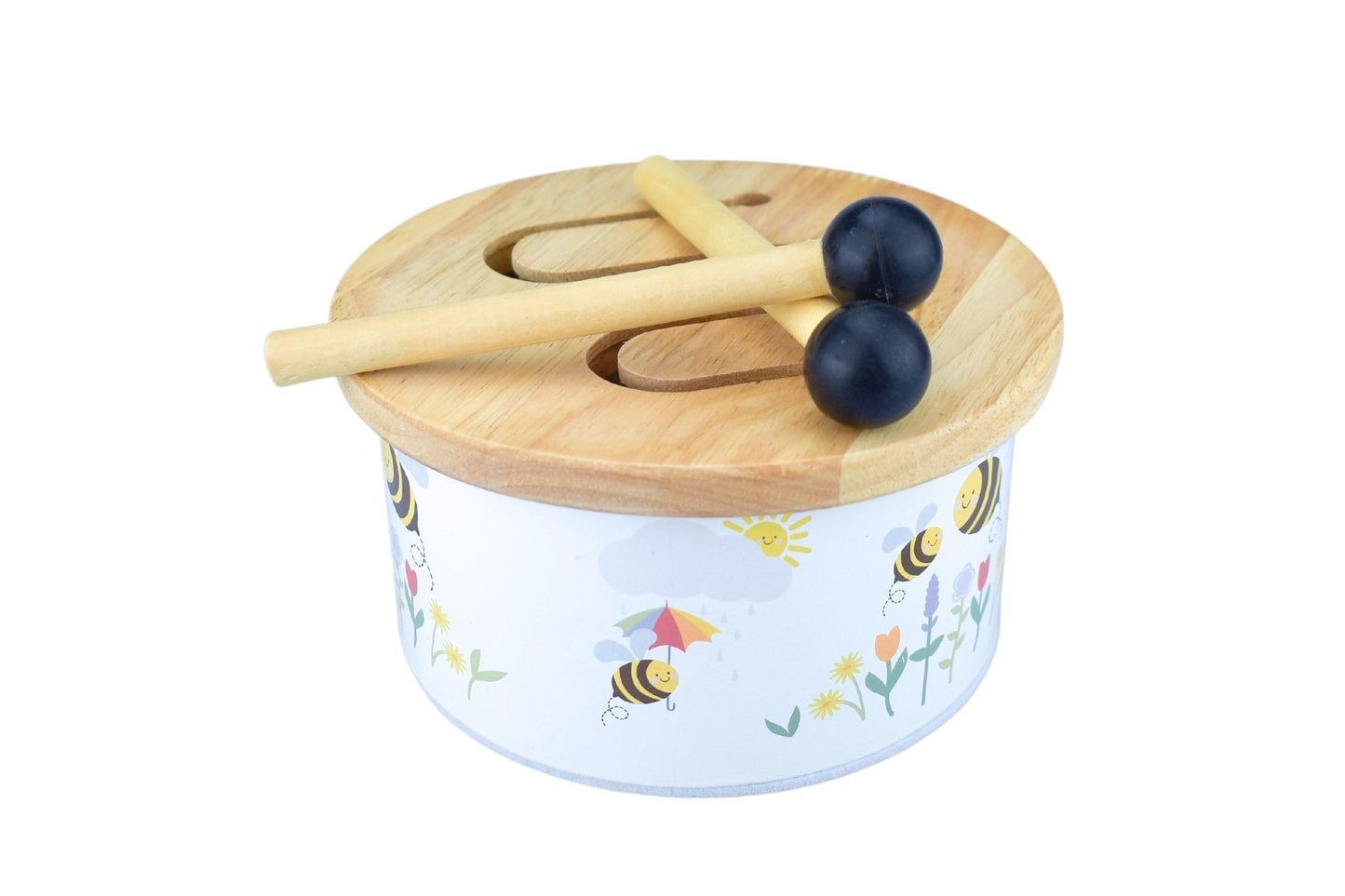BUZZY DAYS BEE WOODEN DRUM - Bamboo Sprout