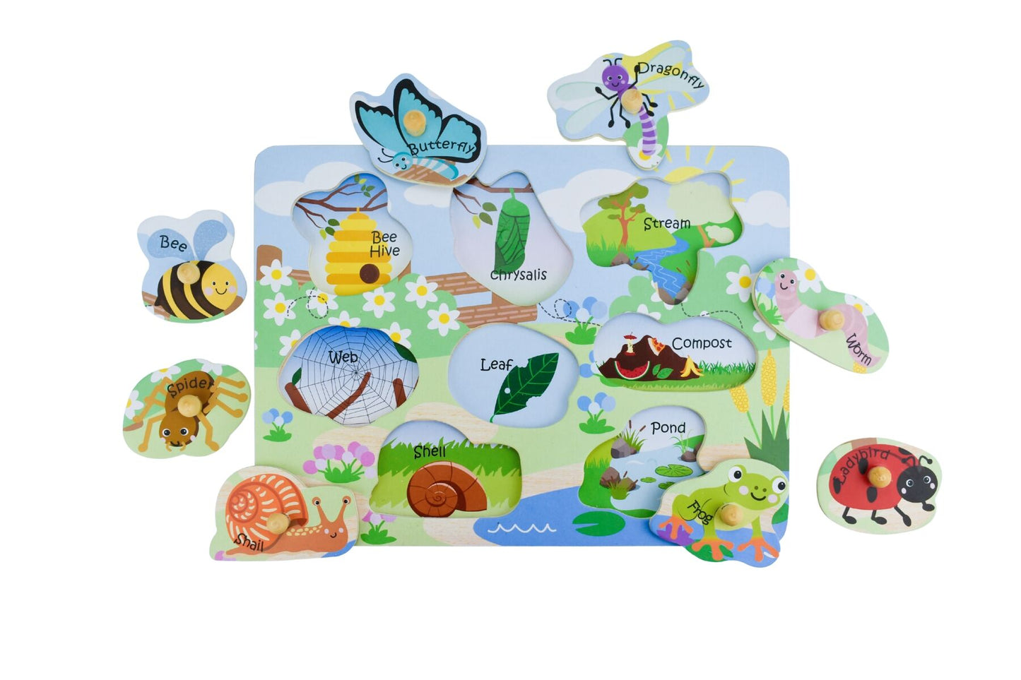 2 IN 1 INSECTS AND THEIR HOMES PEG PUZZLE - Bamboo Sprout