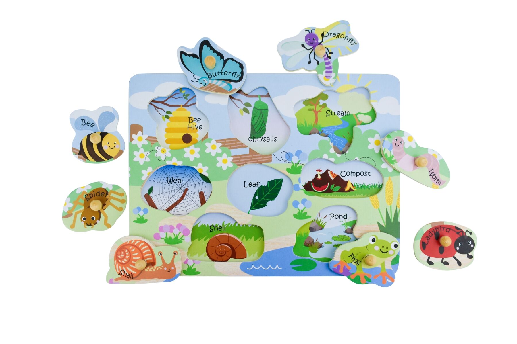 2 IN 1 INSECTS AND THEIR HOMES PEG PUZZLE - Bamboo Sprout