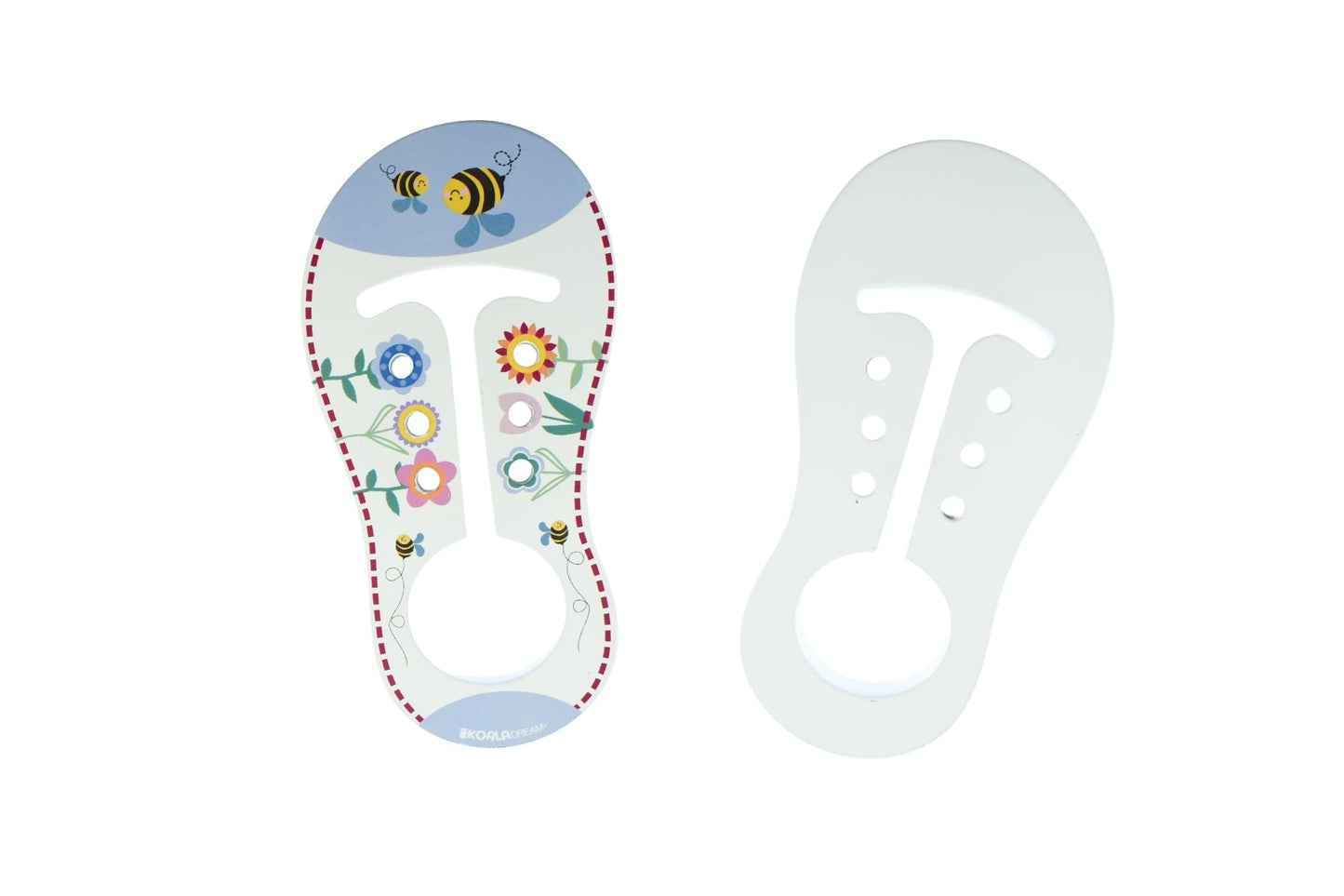 Pair of Koala Dream Learn to Tie Shoe Laces with colorful, easy-to-follow instructional tips for lacing shoes properly.