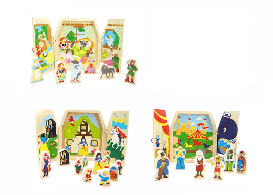 PRICE FOR 3 ASSORTED WOODEN CLASSIC INTERACTIVE STORYTELLING BOOK - Bamboo Sprout
