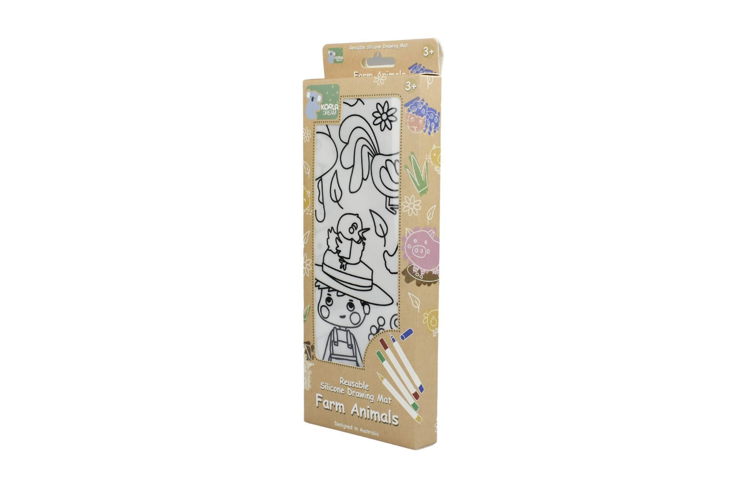 REUSABLE SILICONE DRAWING MAT - FARM ANIMALS - Bamboo Sprout