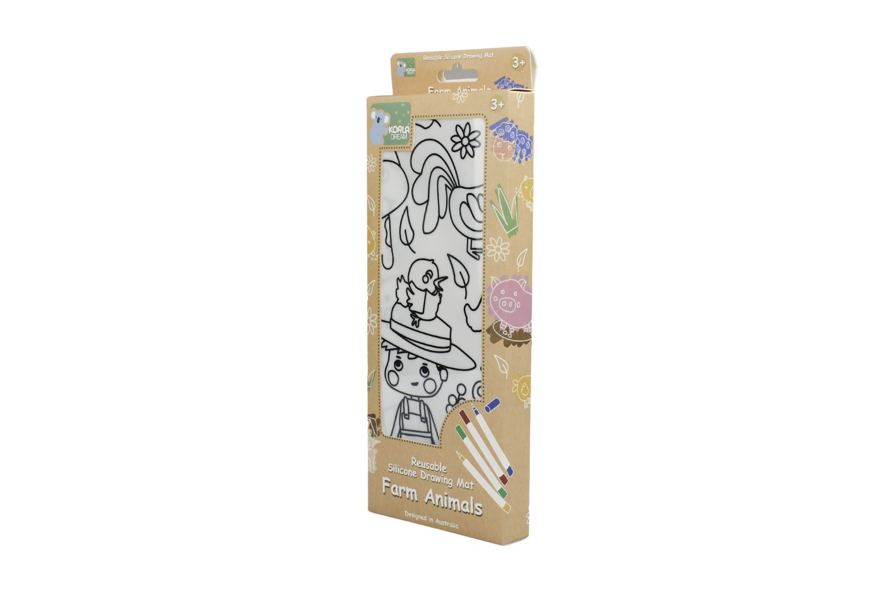REUSABLE SILICONE DRAWING MAT - FARM ANIMALS - Bamboo Sprout