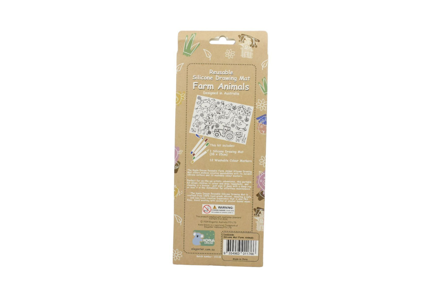 REUSABLE SILICONE DRAWING MAT - FARM ANIMALS - Bamboo Sprout