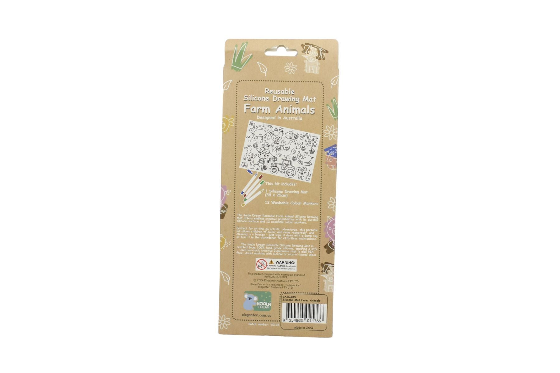 REUSABLE SILICONE DRAWING MAT - FARM ANIMALS - Bamboo Sprout
