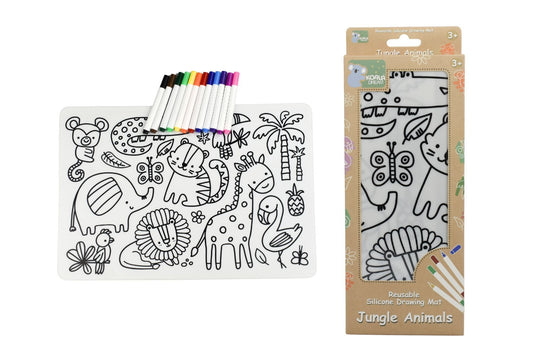 REUSABLE SILICONE DRAWING MAT - JUNGLE ANIMALS - Bamboo Sprout