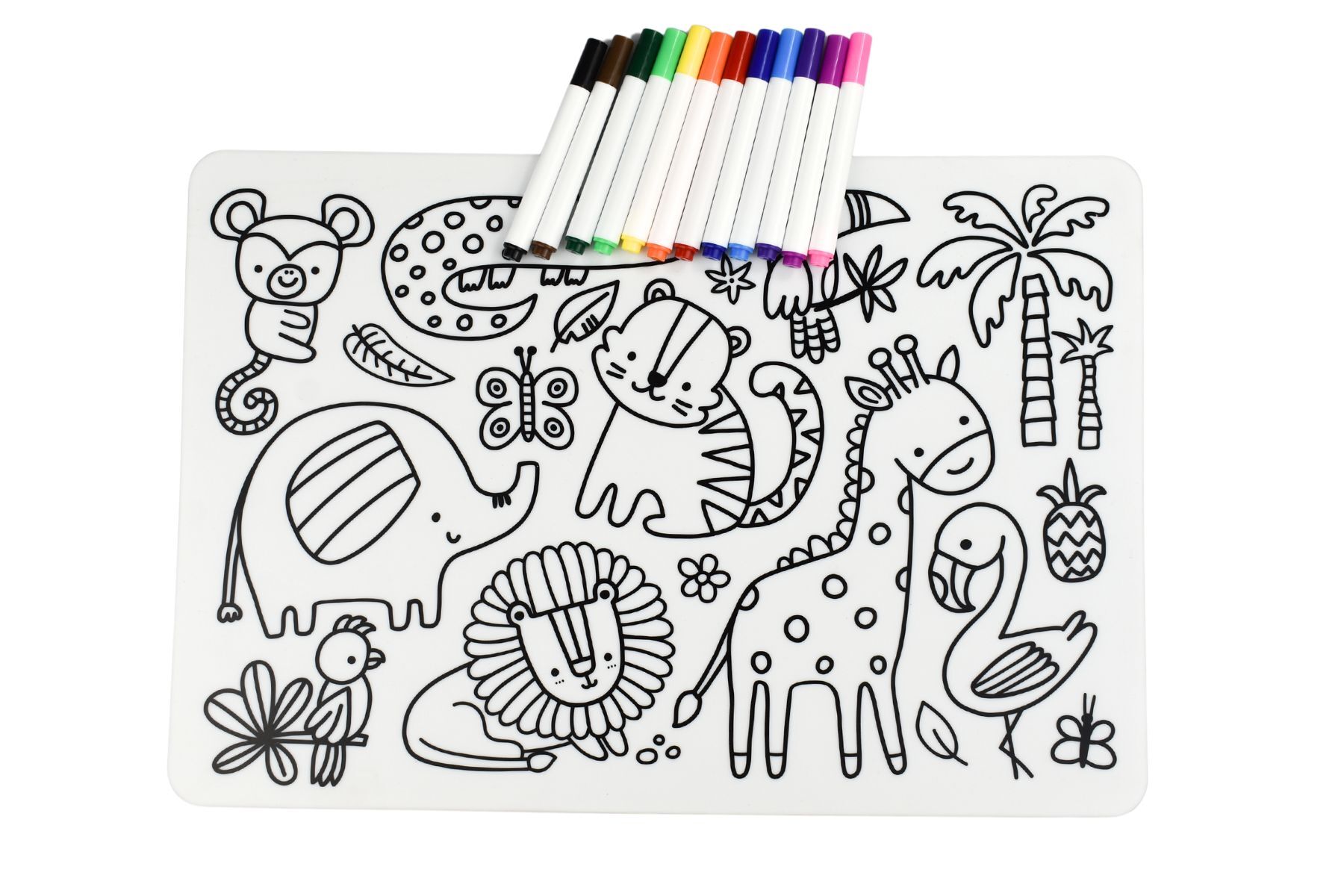 REUSABLE SILICONE DRAWING MAT - JUNGLE ANIMALS - Bamboo Sprout