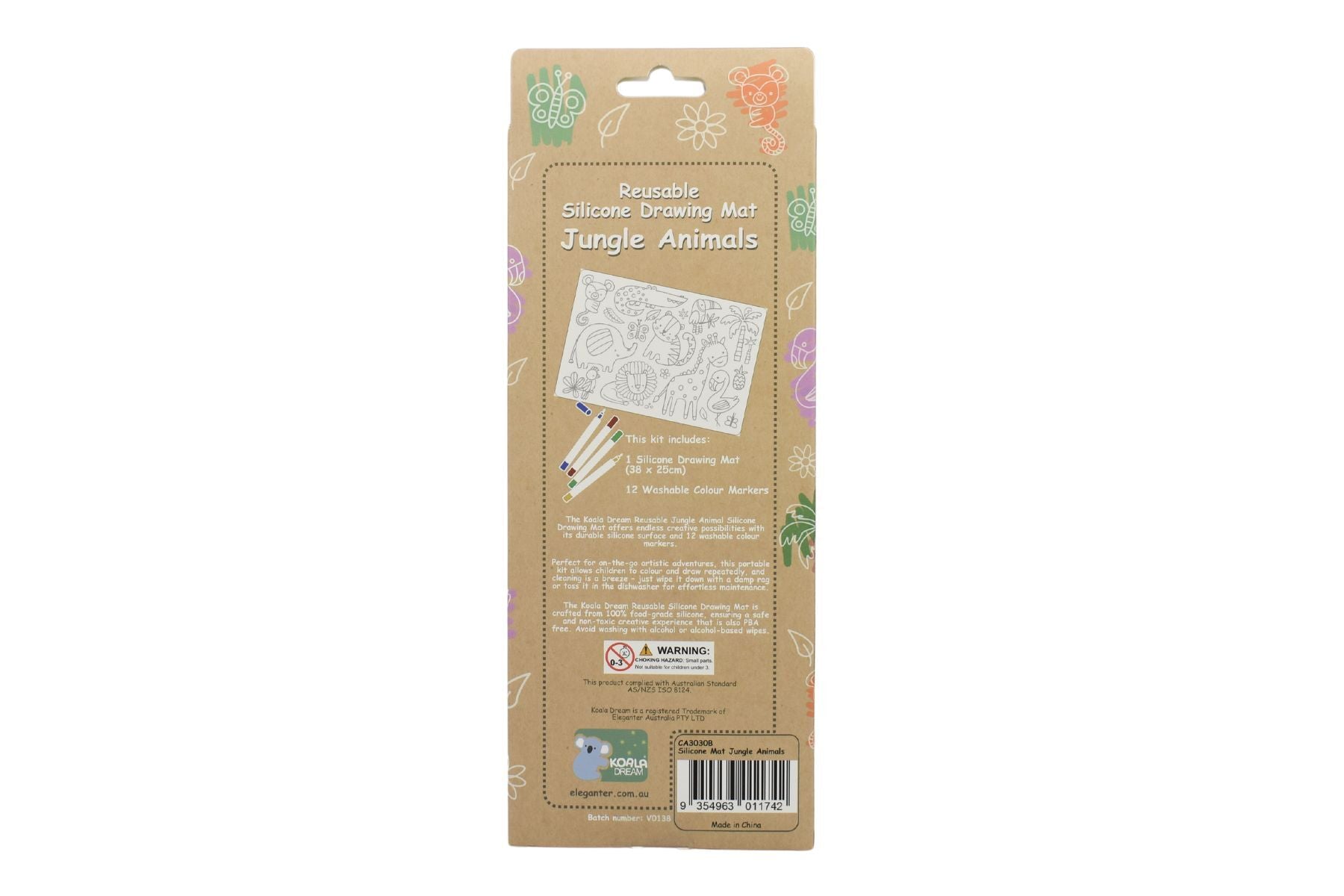 REUSABLE SILICONE DRAWING MAT - JUNGLE ANIMALS - Bamboo Sprout