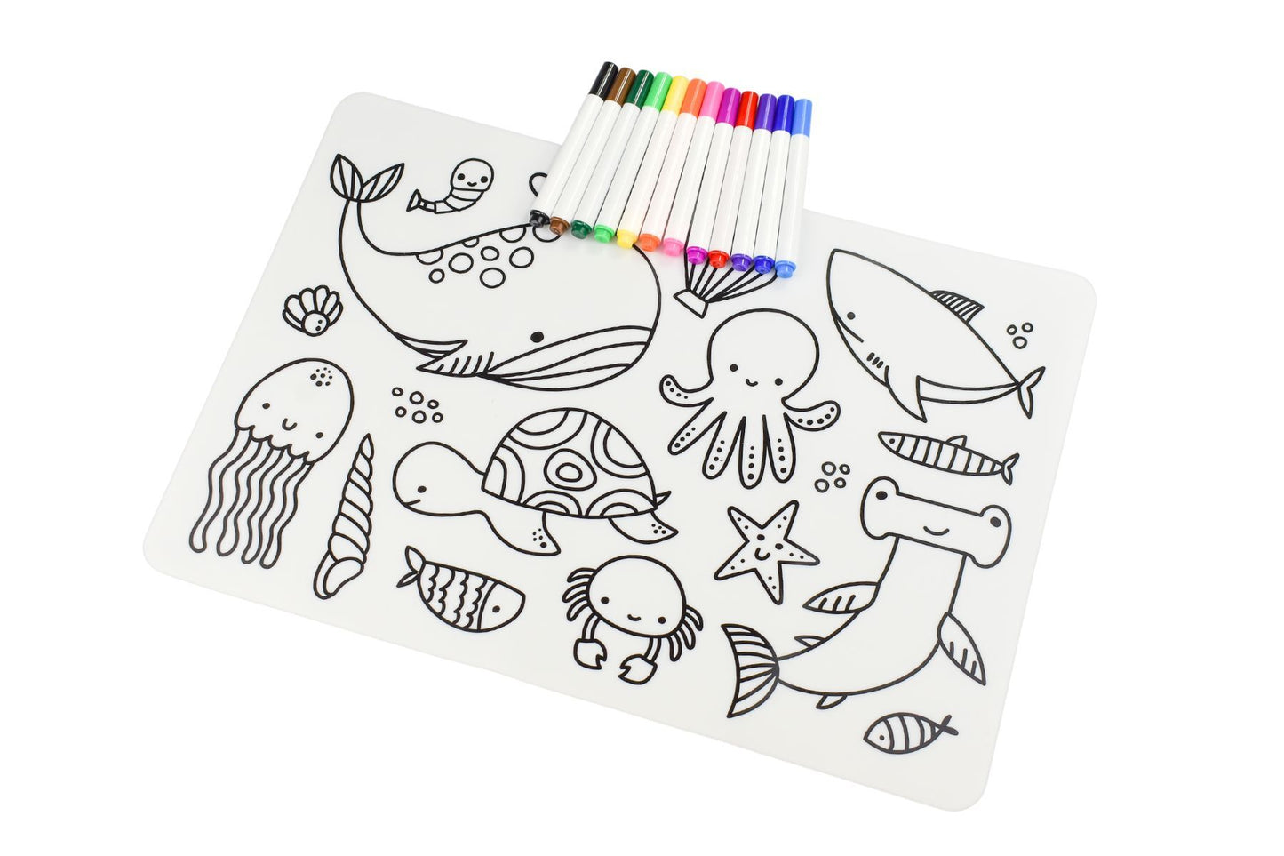 REUSABLE SILICONE DRAWING MAT - SEA ANIMALS - Bamboo Sprout
