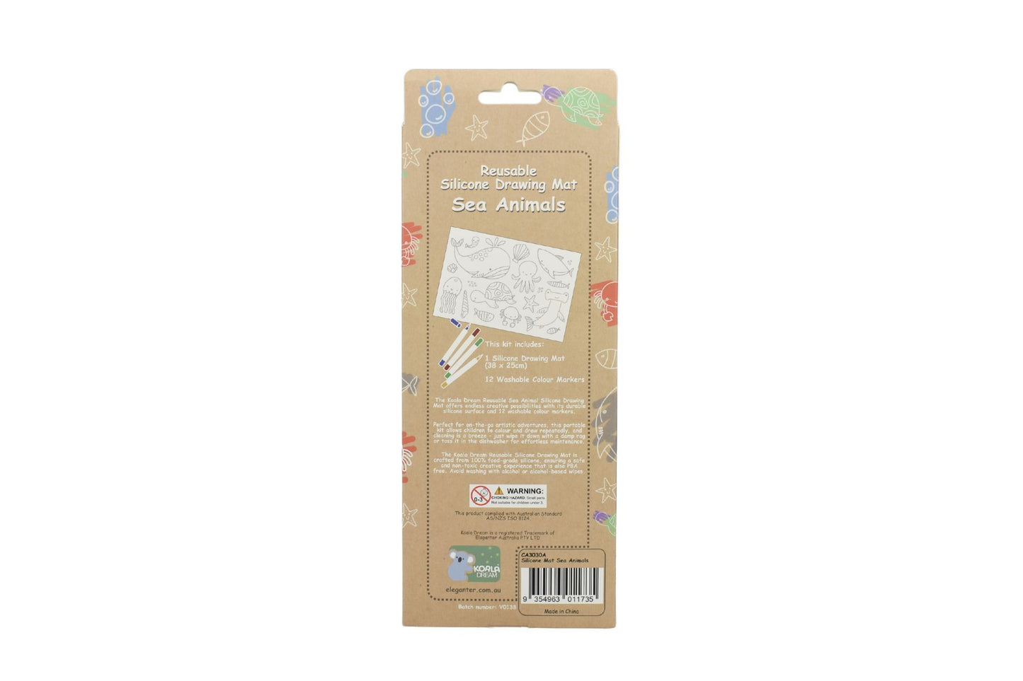 REUSABLE SILICONE DRAWING MAT - SEA ANIMALS - Bamboo Sprout