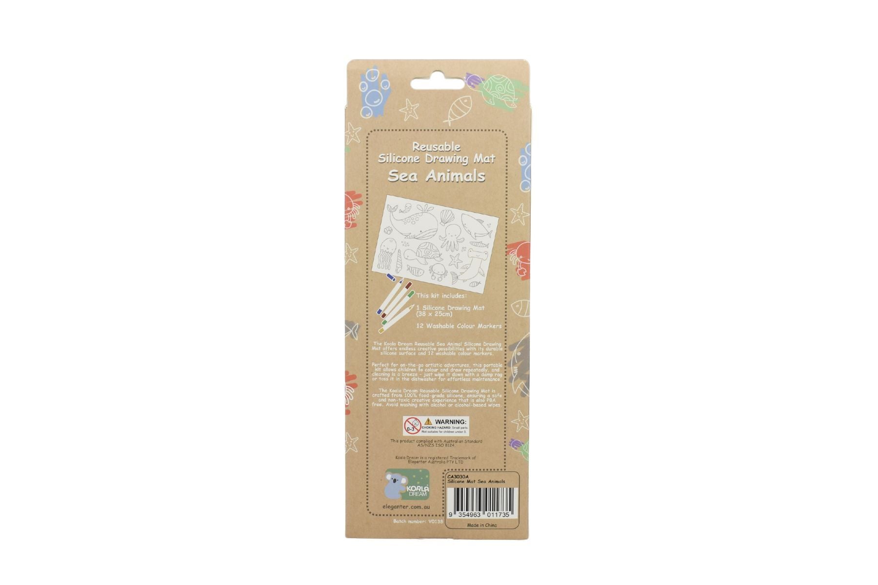 REUSABLE SILICONE DRAWING MAT - SEA ANIMALS - Bamboo Sprout