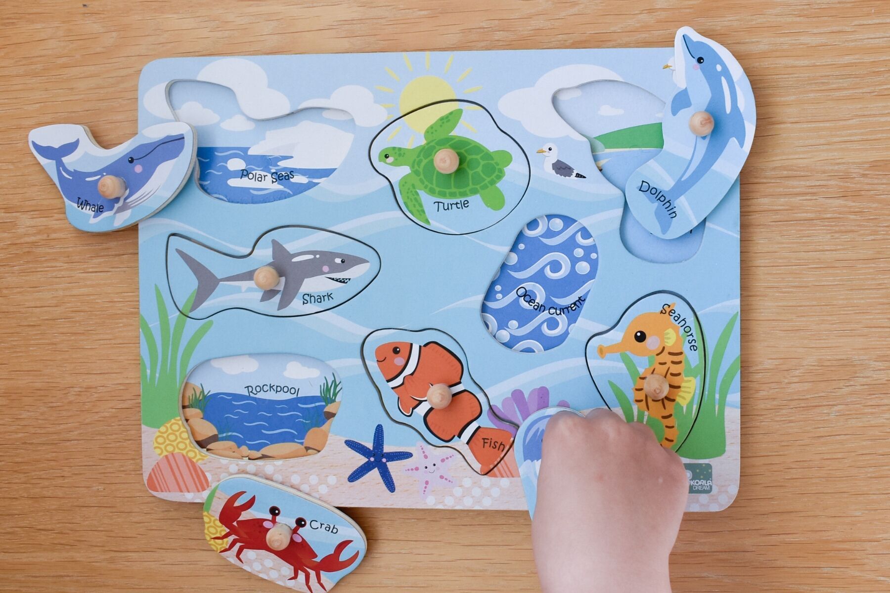 2 IN 1 SEA ANIMAL AND THEIR HABITATS PEG PUZZLE - Bamboo Sprout