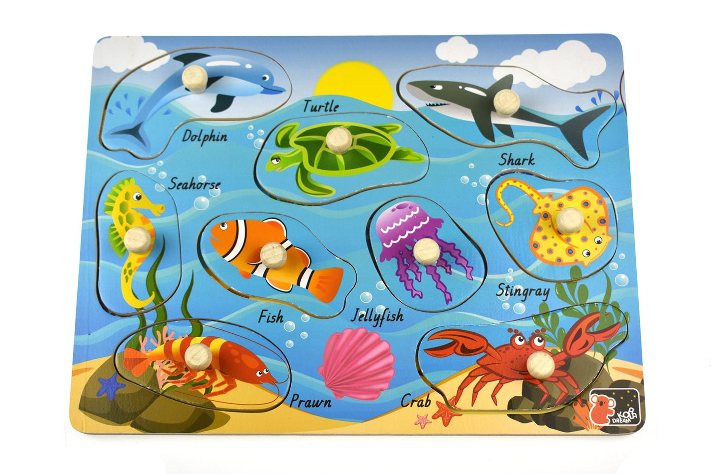 2 IN 1 SEA ANIMAL PEG PUZZLE - Bamboo Sprout