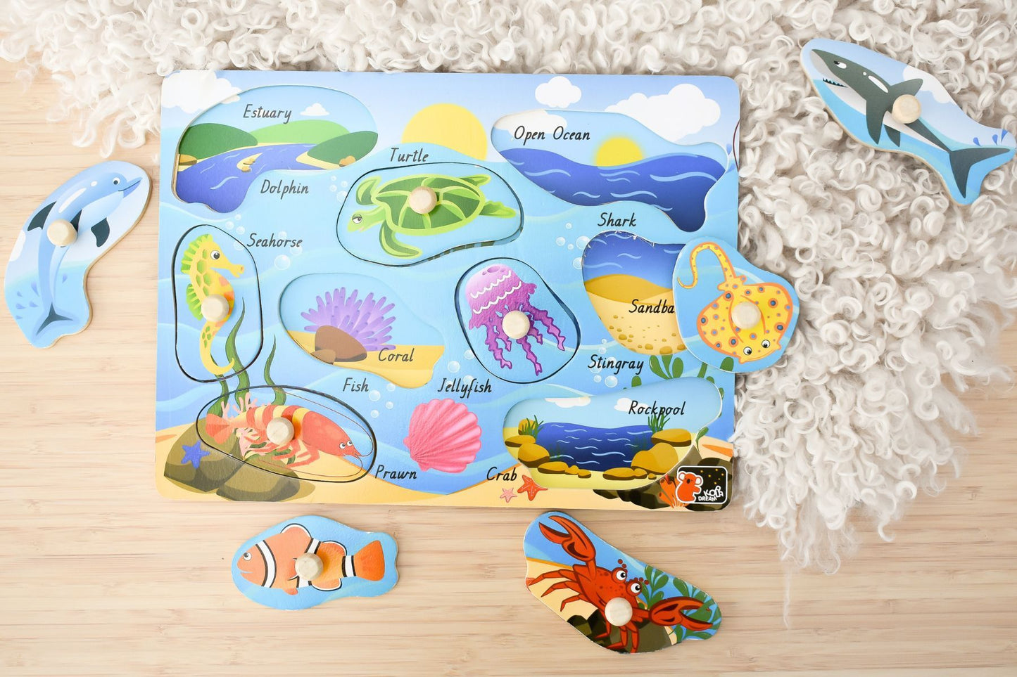 2 IN 1 SEA ANIMAL PEG PUZZLE - Bamboo Sprout