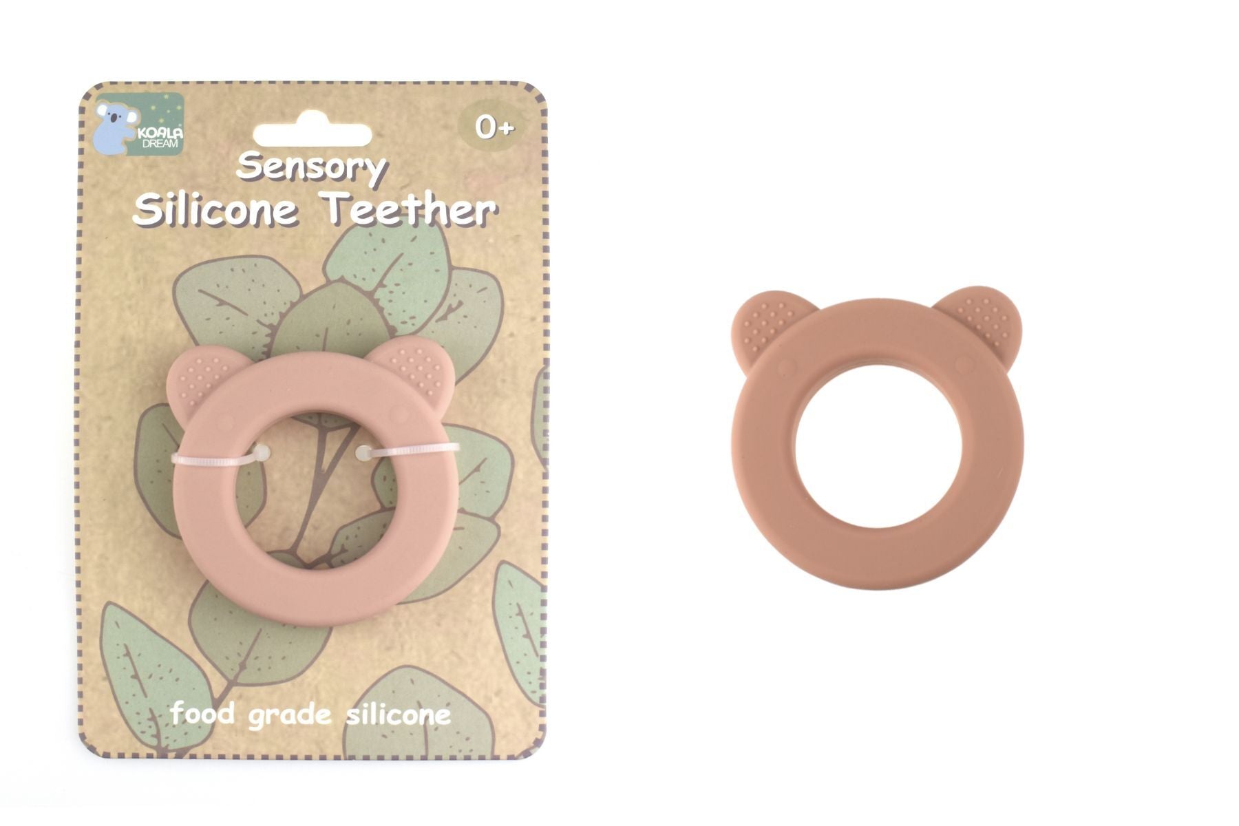 SENSORY SILICONE BEAR TEETHER - PINK - Bamboo Sprout