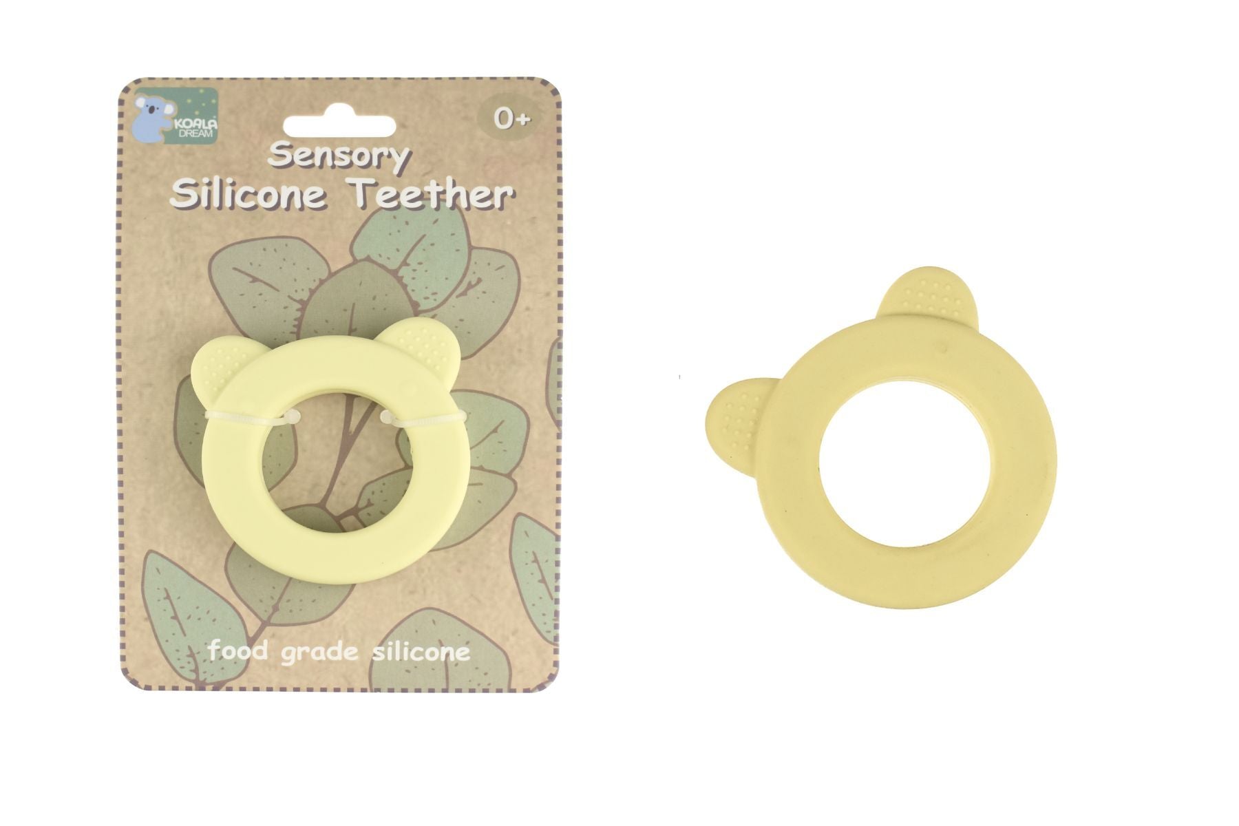 SENSORY SILICONE BEAR TEETHER - YELLOW - Bamboo Sprout