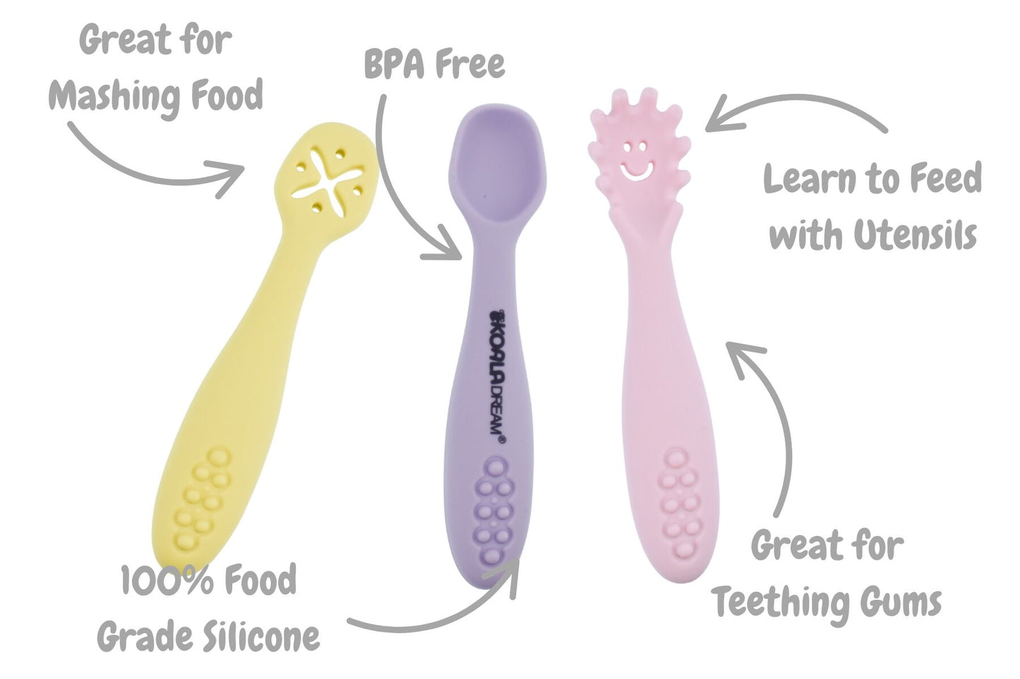 SENSORY SILICONE LICKING SPOONS - MULTICOLOUR - Bamboo Sprout