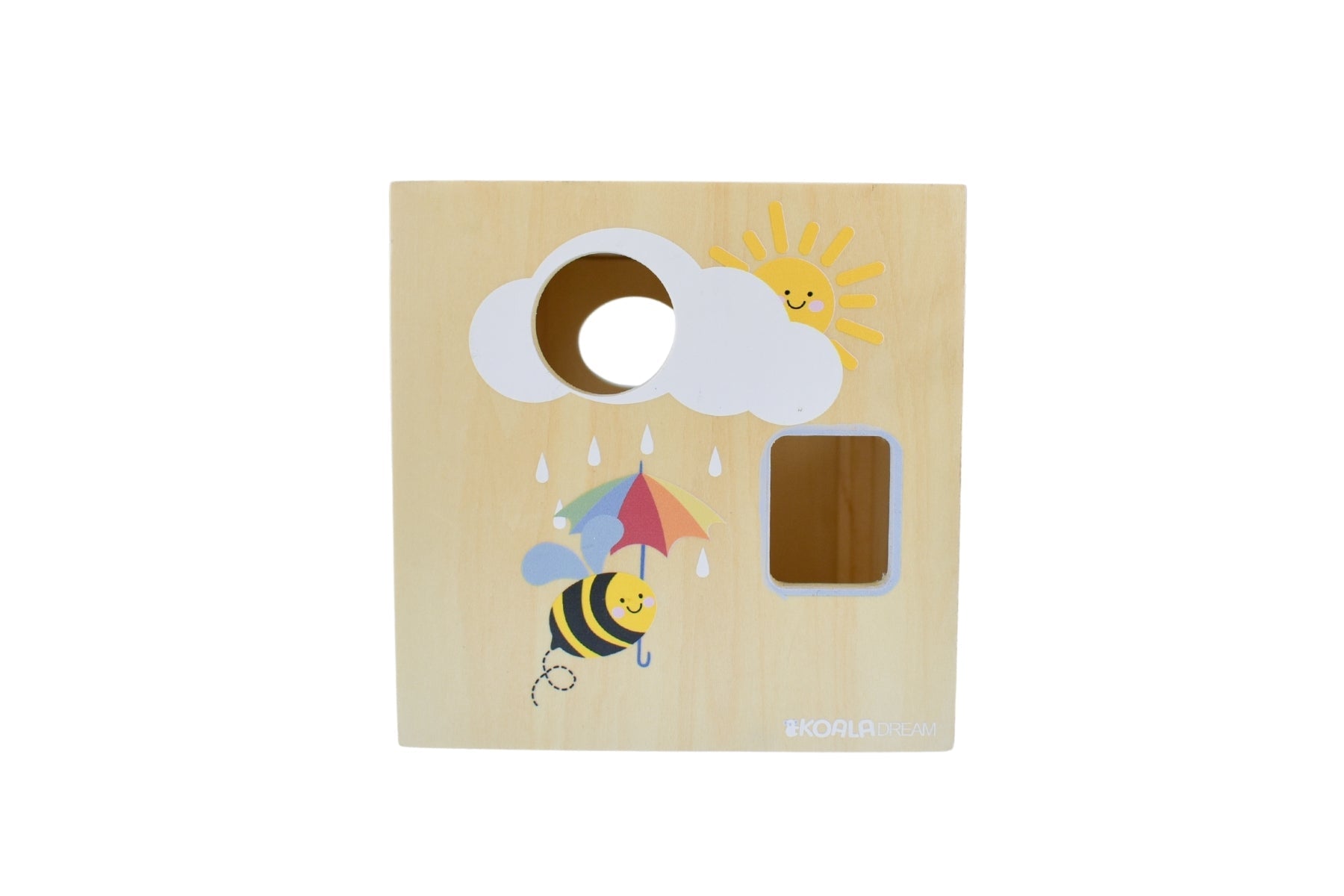 Colorful Koala Dream shape sorter with various shaped blocks for children, designed for educational play and development.
