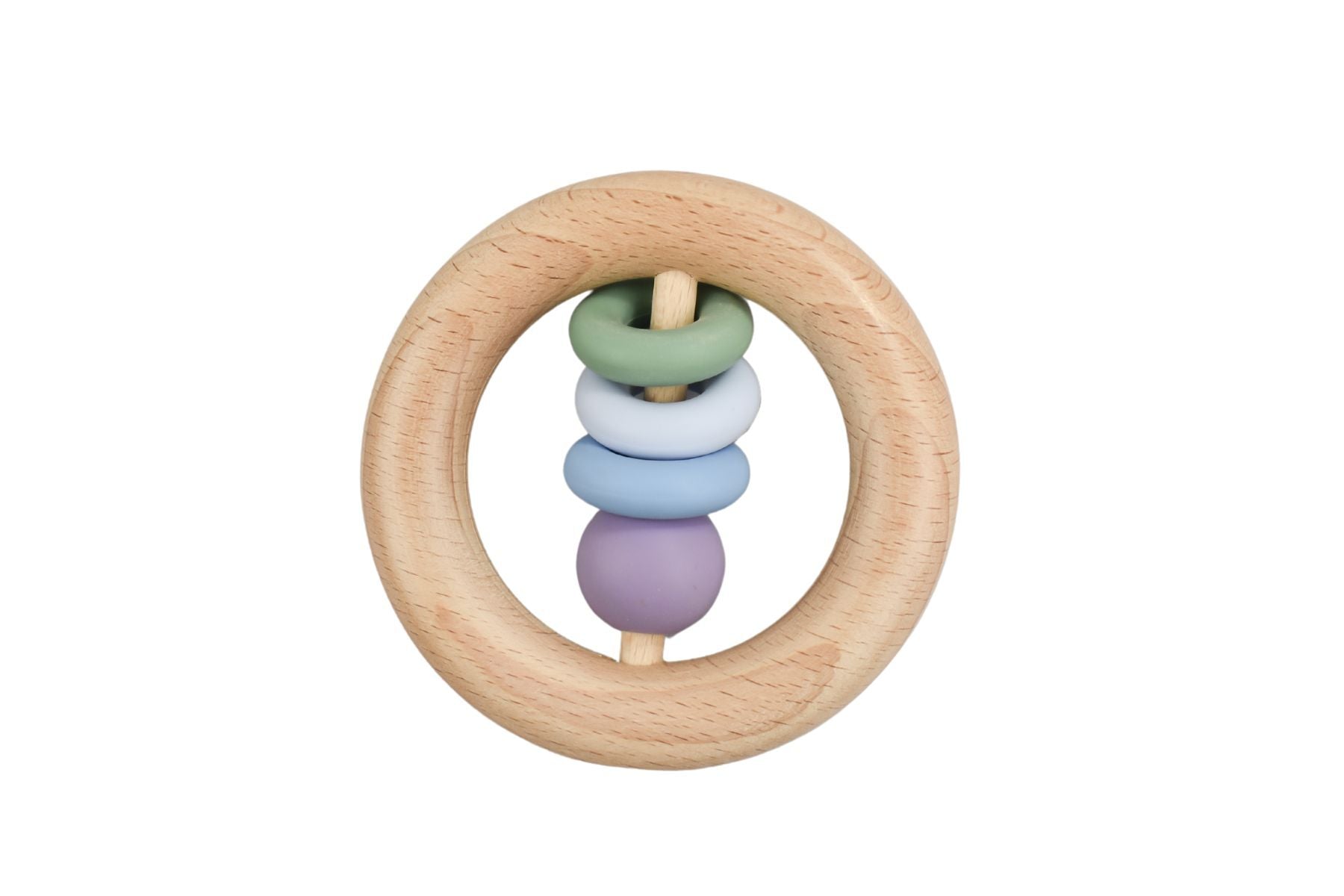 SILICONE AND WOODEN TEETHER RING GREEN - Bamboo Sprout