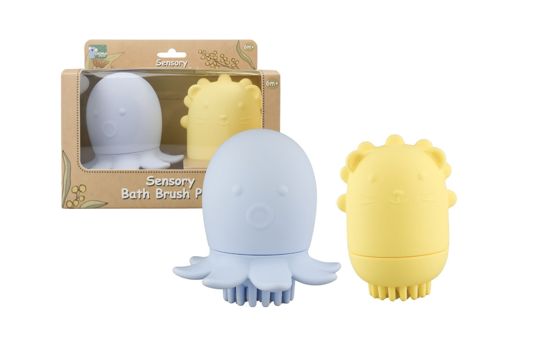 SILICONE ANIMAL BATH SHOWER BRUSH 2PCS SET - Bamboo Sprout