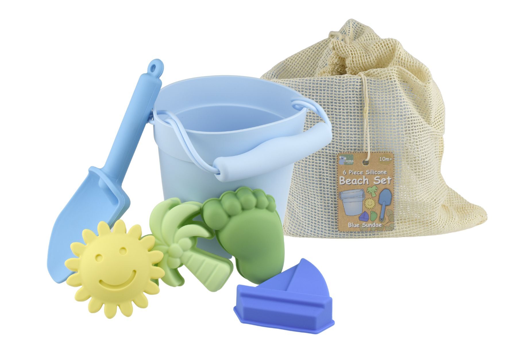 6PC SILICONE BEACH SET BLUE SUNDAE - Bamboo Sprout