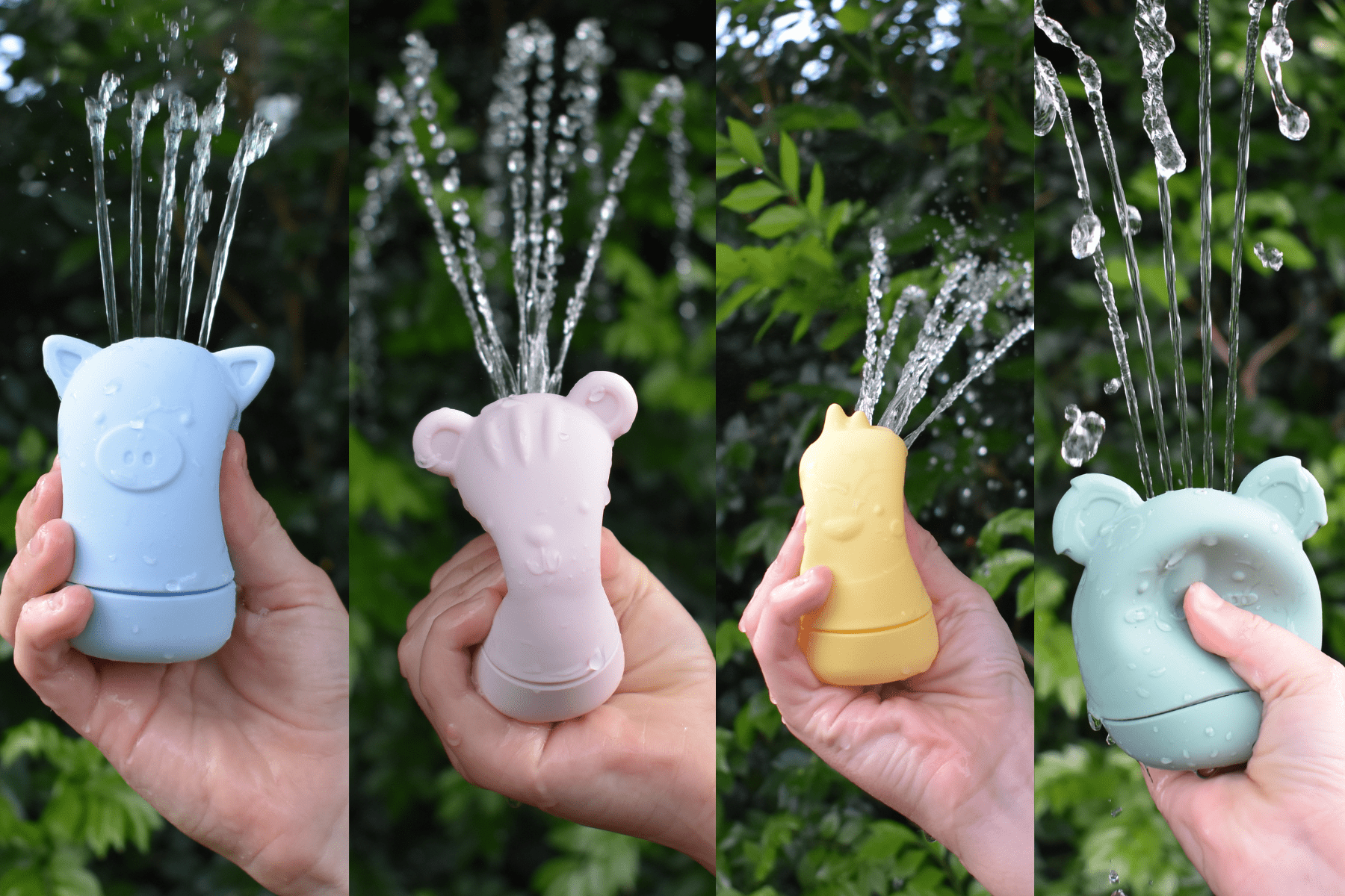 SILICONE BRAVE BEASTS ANIMAL POURERS 4 PCS SET - PASTEL - Bamboo Sprout