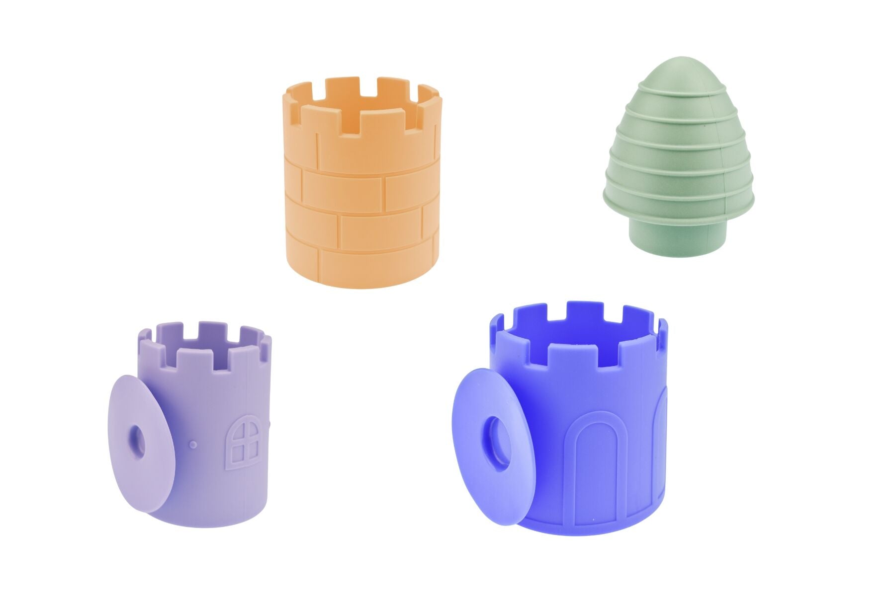 SILICONE CASTLE POUR & PLAY 4PC BATH SET - Bamboo Sprout