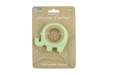 SILICONE ELEPHANT TEETHER - GREEN - Bamboo Sprout