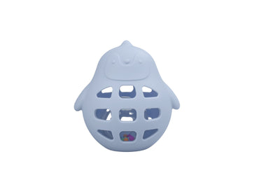 SILICONE PENGUIN RATTLE BLUE - Bamboo Sprout