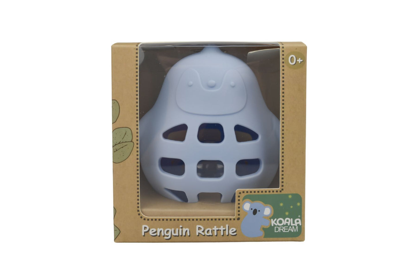 SILICONE PENGUIN RATTLE BLUE - Bamboo Sprout